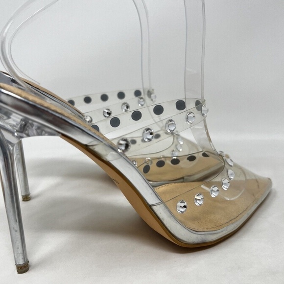 Olivia Ferragamo Transparent Pvc Crystal Mule Sandal 8 - Picture 4 of 13